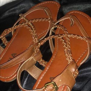 adorable leather braided sandals